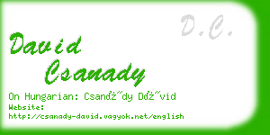 david csanady business card